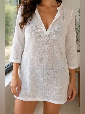Jordan Taylor White Knit
Swim Cover Up | Size Large